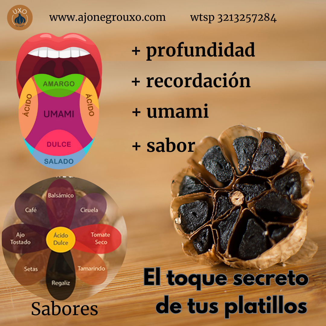 ajo negro, paleta de sabores y umami